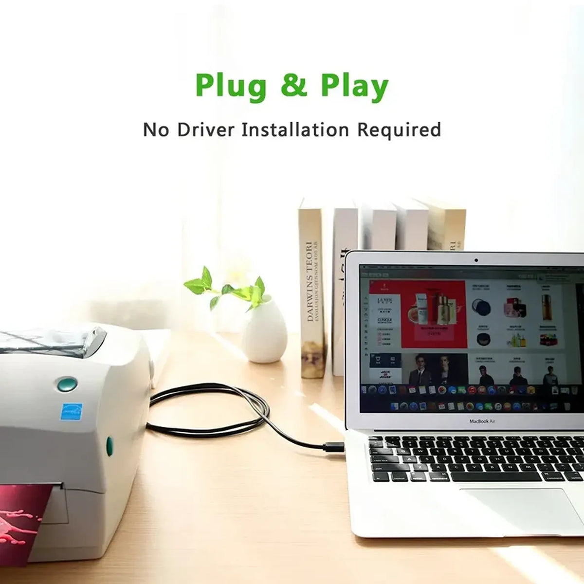 UGREEN US210 10372 USB 3.0 Printer Cable Plug and Play Connection from Laptop to Printer -tpstech.in