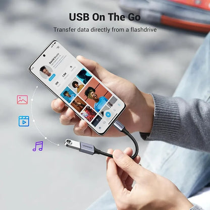 UGREEN US378 USB-C to USB-A 3.2 OTG Adapter on-the-go data transfer between mobile phone and USB drive -tpstech.in