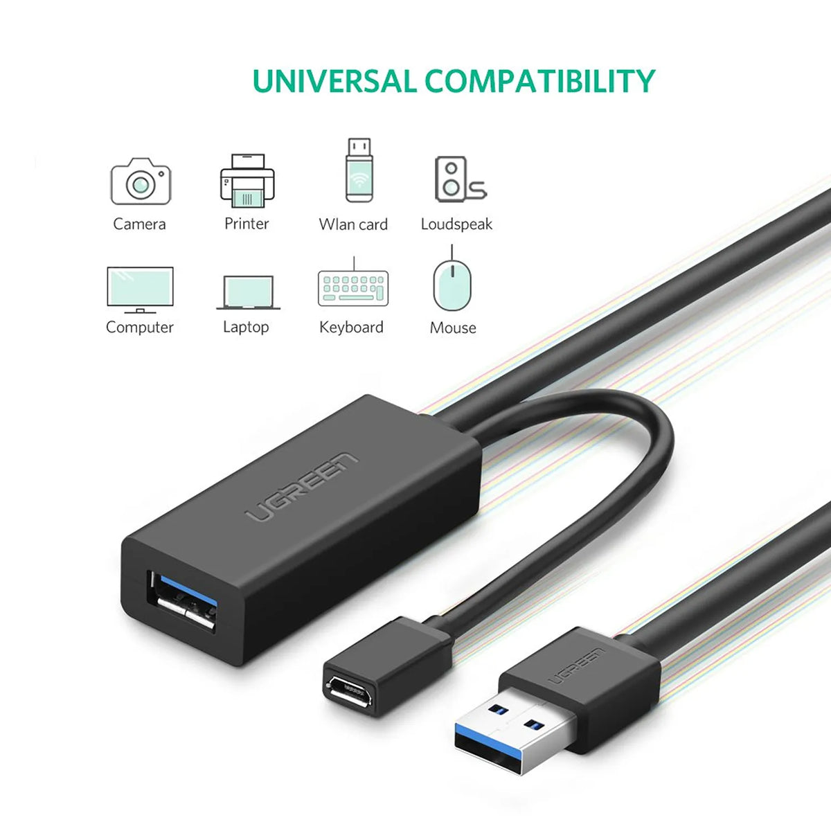 UGREEN USB 3.0 Active Extension Cable Universal Device Compatibility Overview -tpstech.in