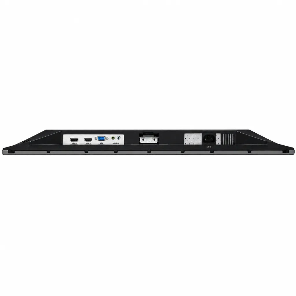 ViewSonic VX2476-SMHD-3 24 inch Full HD IPS monitor rear connectivity ports with HDMI, VGA, DisplayPort and audio input.