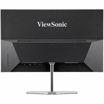 Back view of ViewSonic VX2476-SMHD-3 24 inch Full HD IPS monitor showing VESA mount and premium stand.