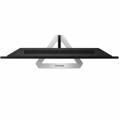 Top profile view of ViewSonic VX2476-SMHD-3 24 inch slim IPS monitor with ventilation design and premium metal stand.