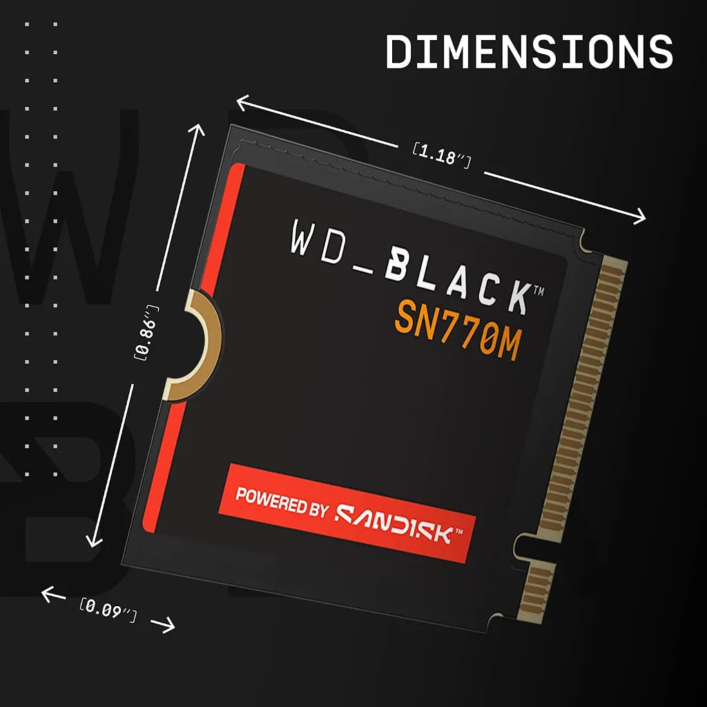 WD_BLACK SN770M NVMe SSD M.2 2230 dimensions and compact design -tpstech.in