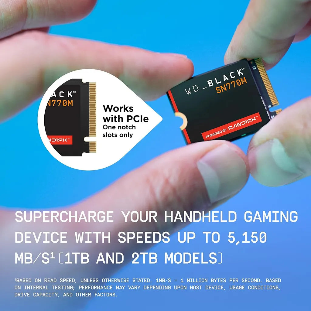 WD_BLACK SN770M NVMe SSD with PCIe Gen 4 speed for compatible handheld gaming devices -tpstech.in