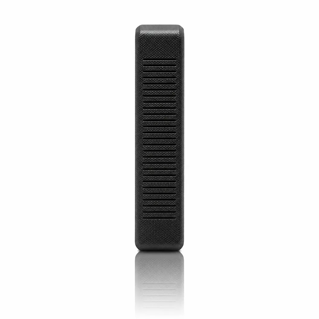 Side profile of the Western Digital G-DRIVE ArmorATD 5TB portable external hard drive with rugged textured enclosure.