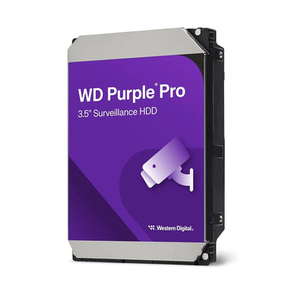 Western Digital Purple Pro 14TB 3.5 Inch SATA 7200RPM Surveillance Hard Disk Drive standing front perspective view -tpstech.in