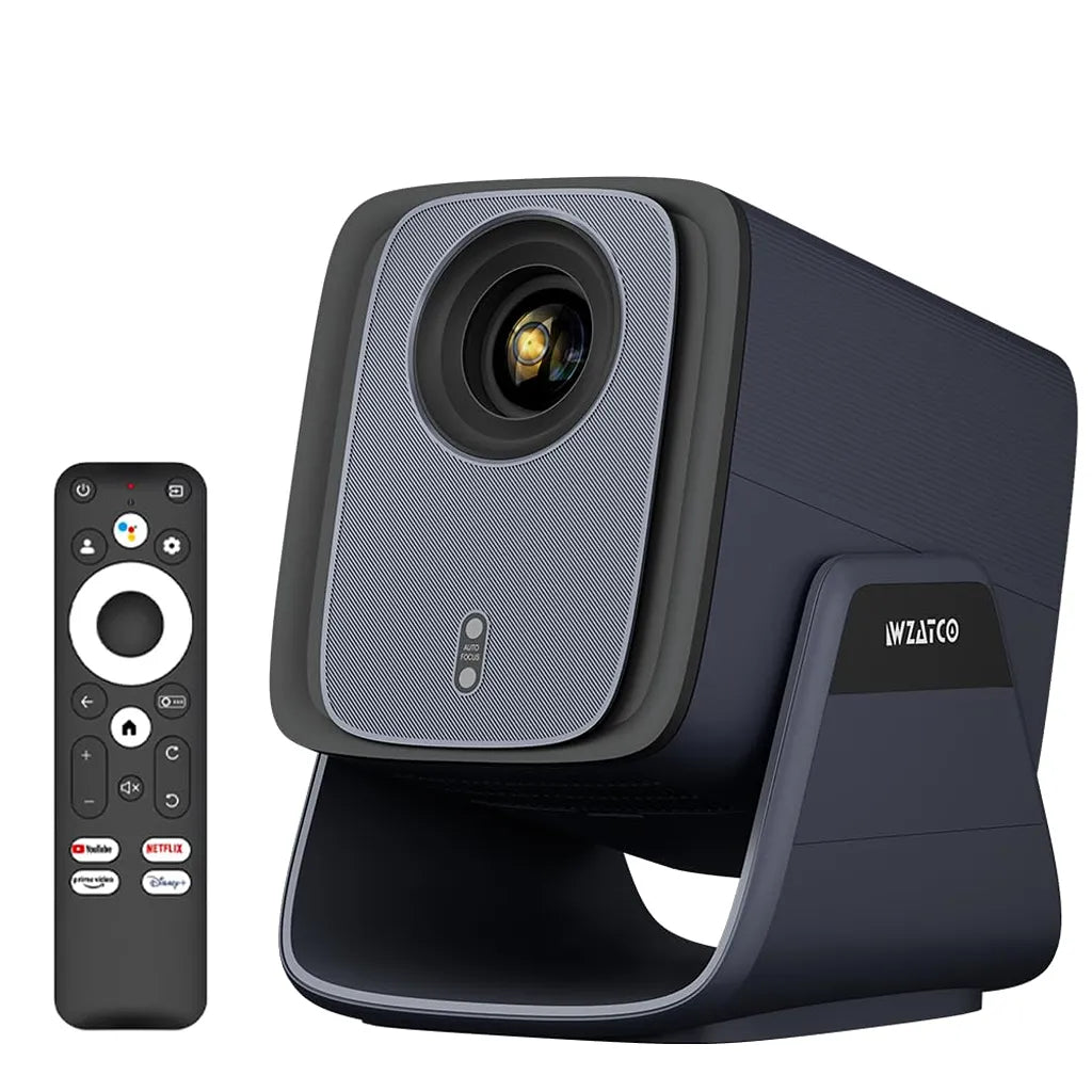WZATCO Blaze Max Official Google TV Full HD projector with remote control and short throw design -tpstech.in