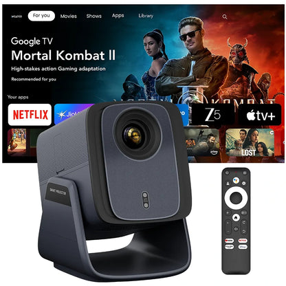 WZATCO Blaze Max Official Google TV smart projector with streaming apps and voice remote -tpstech.in