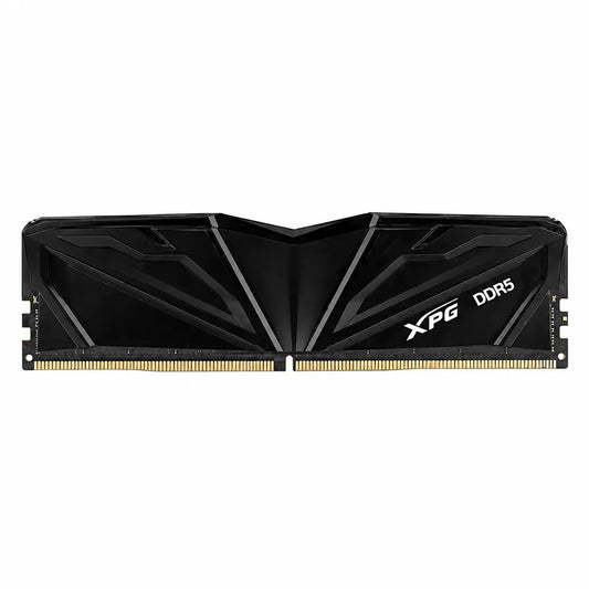 XPG ARMAX 16GB DDR5 RAM 5600MHz CL46 desktop memory front view with black aluminum heat spreader.