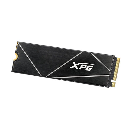 XPG GAMMIX S60 512GB NVMe PCIe Gen4 M.2 2280 SSD with black brushed aluminum heatsink angled view -tpstech.in