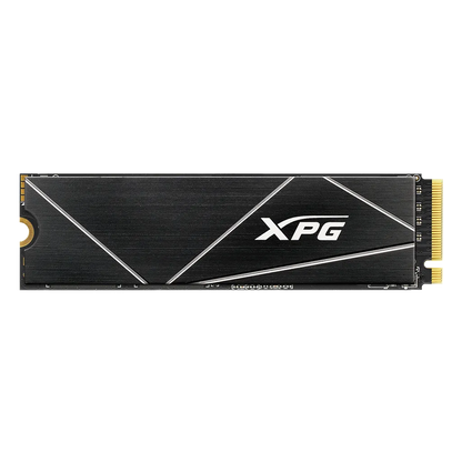 XPG GAMMIX S70 Blade 8TB PCIe Gen4 NVMe M.2 2280 SSD front view with black aluminum heatsink on a white background.