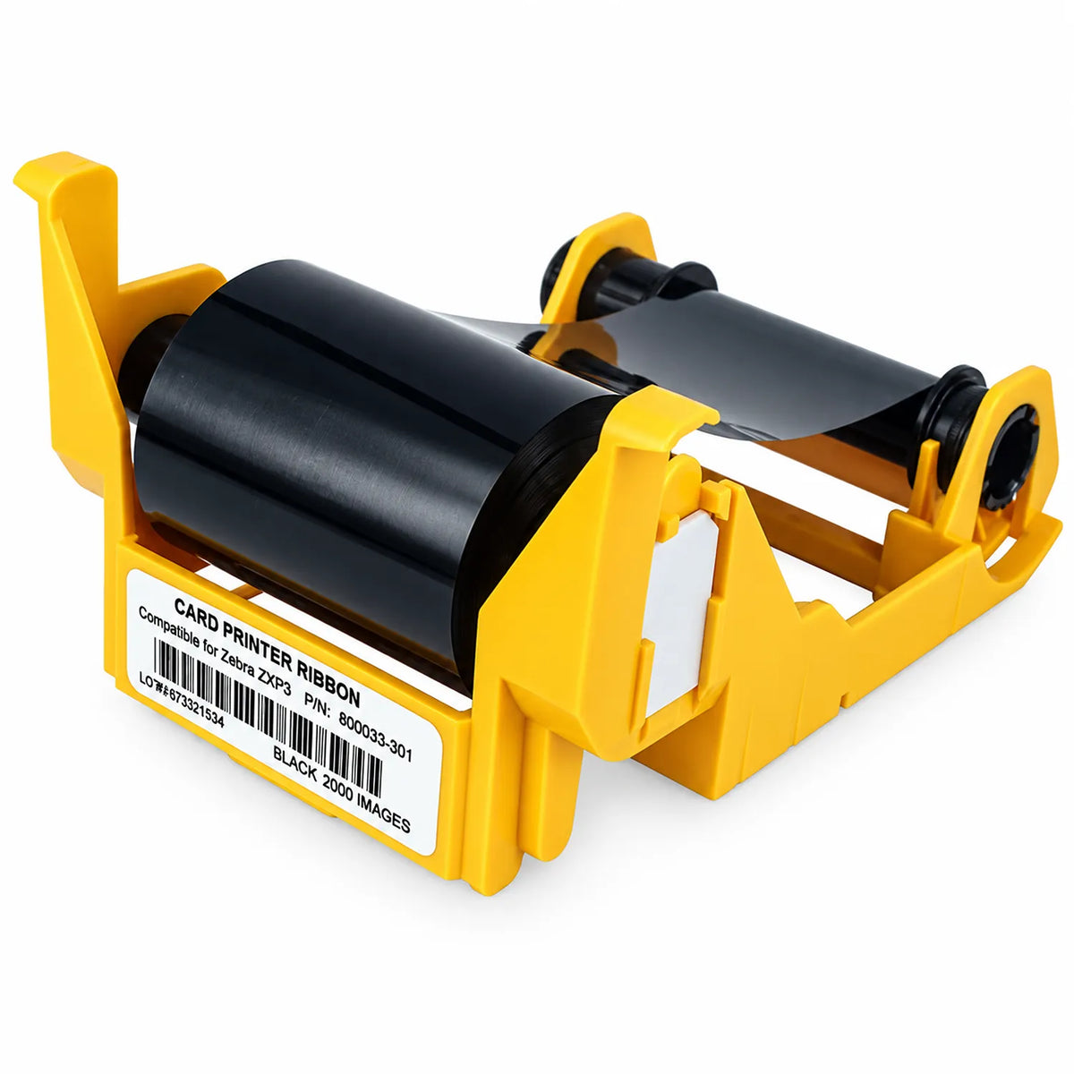 Zebra 800033-301 black card printer ribbon for ZXP3 with 2000 images label view -tpstech.in