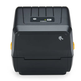 Front view of Zebra ZD230 Monochrome Thermal Transfer Desktop Barcode Printer with USB Connectivity in black finish -tpstech.in