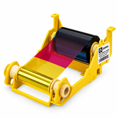 Zebra ZXP3 800033-340IN YMCKO color ribbon rear view showing genuine ribbon cartridge -tpstech.in