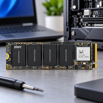 ZION 1TB M.2 NVMe PCIe Gen 3 SSD ZSNM2G31024 on Tech Desk Setup - tpstech.in