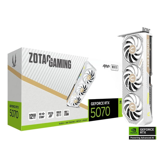 ZOTAC GAMING GeForce RTX 5070 AMP 12GB White Edition GDDR7 Graphics Card