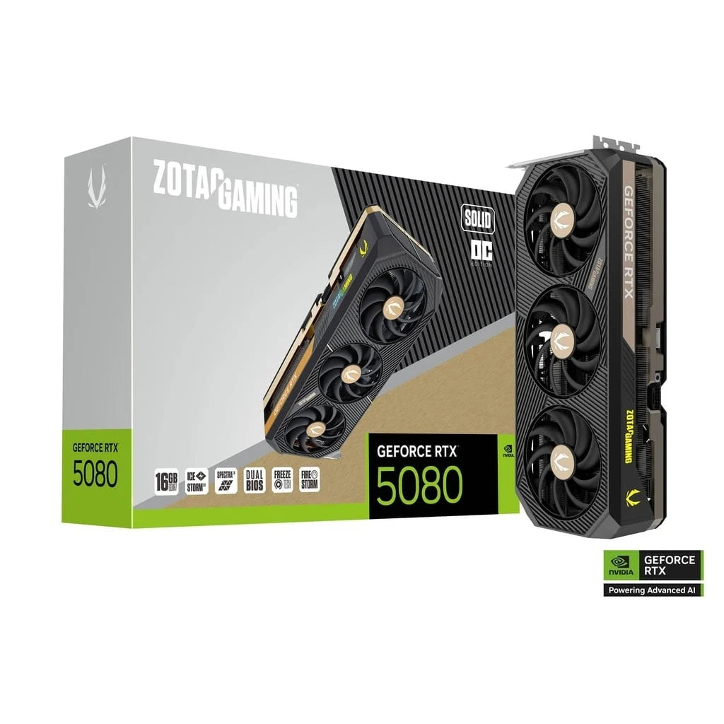 ZOTAC GAMING GeForce RTX 5080 SOLID OC 16GB GDDR7 Graphics Card