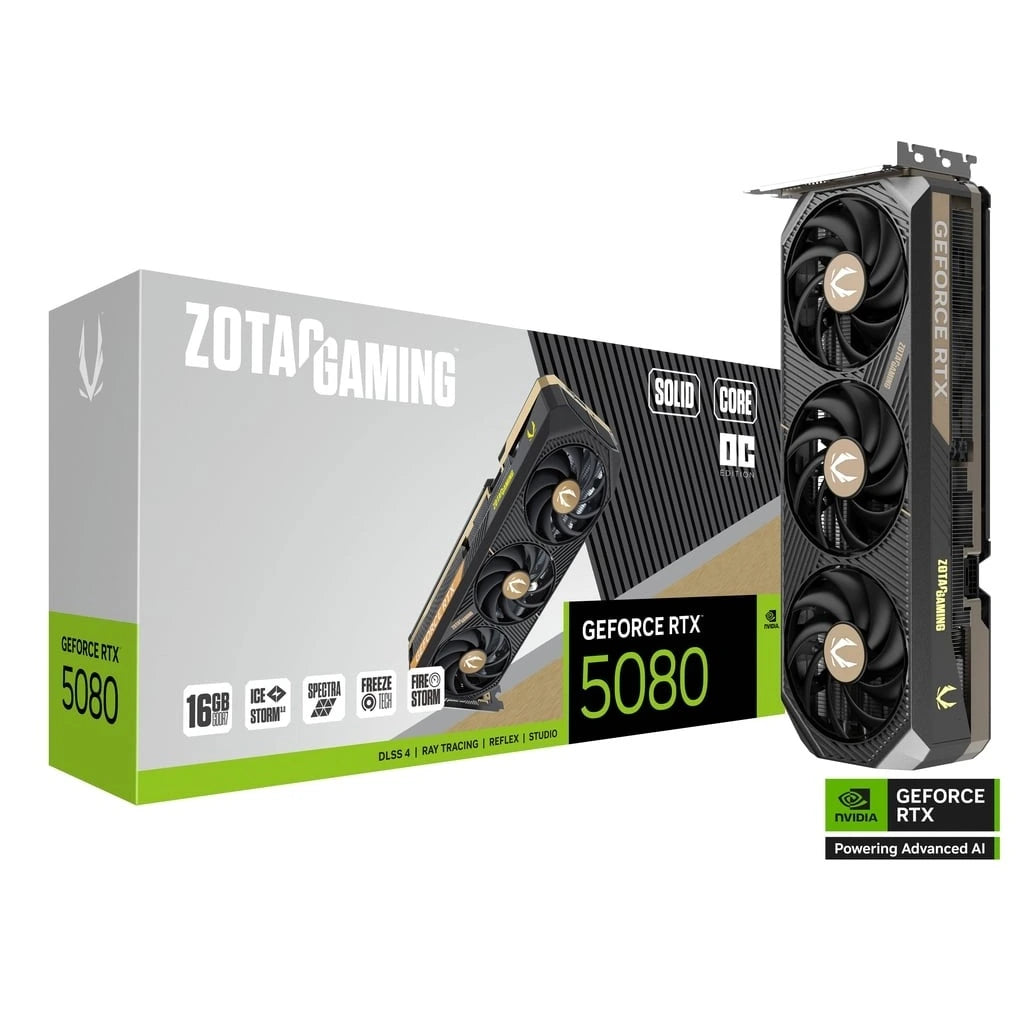 ZOTAC GAMING GeForce RTX 5080 SOLID CORE OC 16GB GDDR7 Graphics Card
