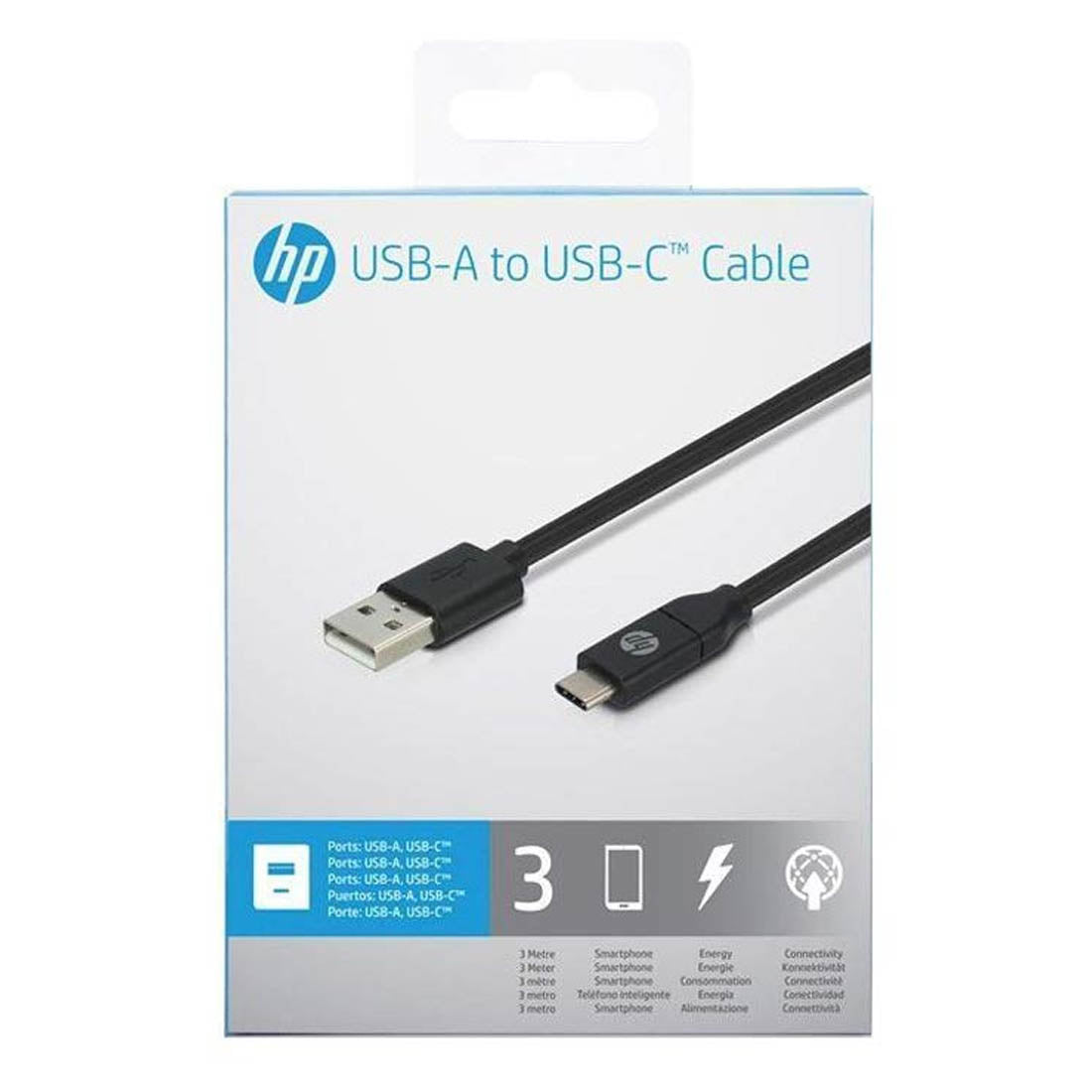 [RePacked] HP USB-A to USB-C 3 Meter Long Charging Cable with 480 Mbps Data Transfer Rate