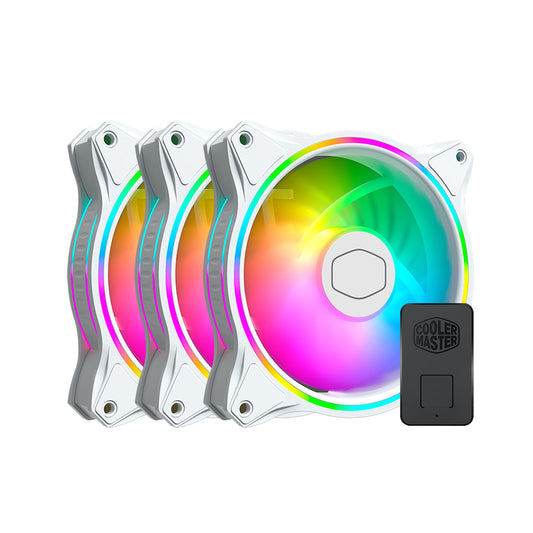 Cooler Master MasterFan MF120 Halo 3in1 White Edition CPU Case Fan with ARGB Controller
