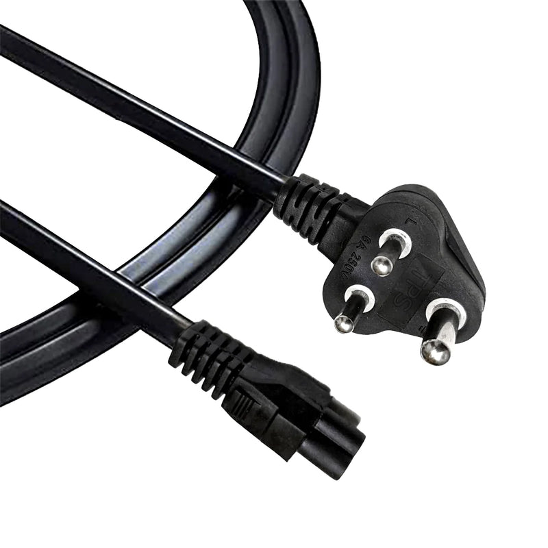 TPS Replacement Laptop Power Cable Cord (1 Meter) BIS Certified - 3 Pin Indian Plug