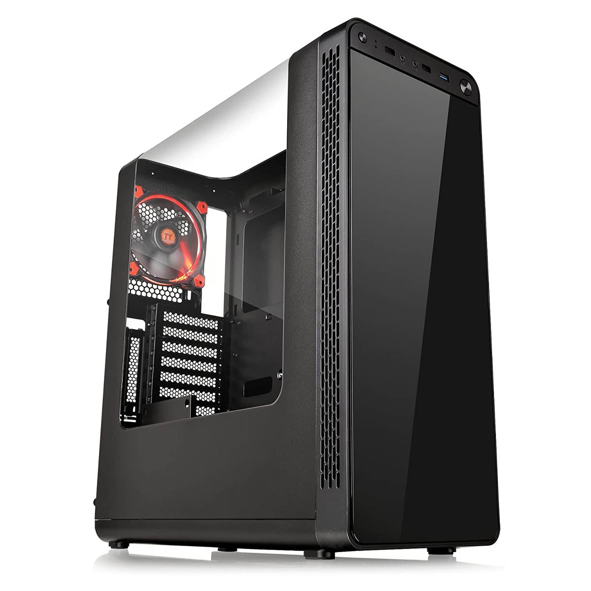 Thermaltake View 27 ATX Mid Tower Cabinet with Gull-Wing Window and One Pre-Installed 120mm Fan