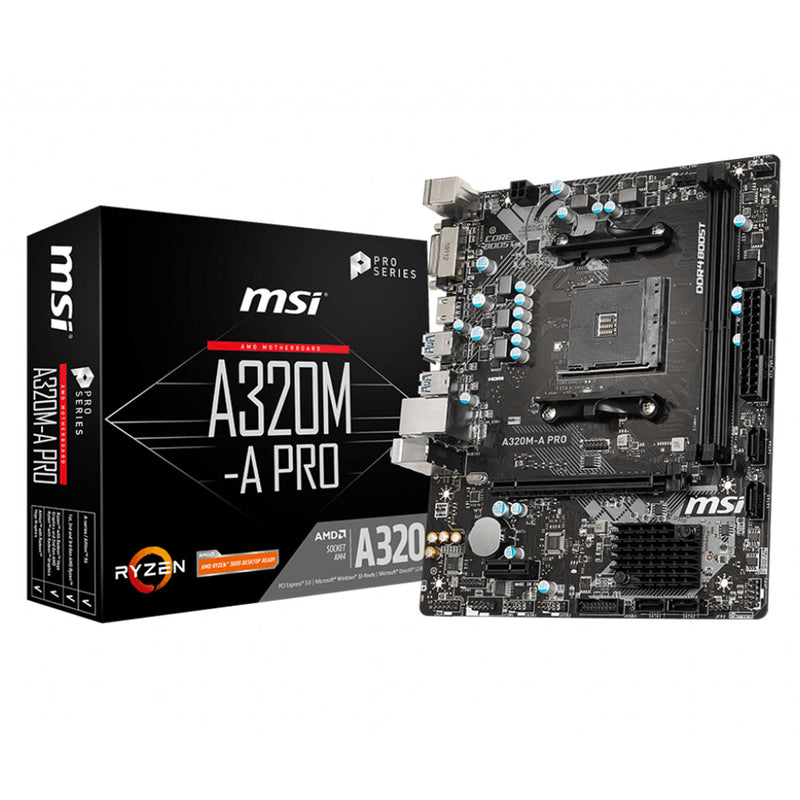 MSI A320M-A PRO AMD AM4 m-ATX Motherboard with Core Boost and DDR4 Boost