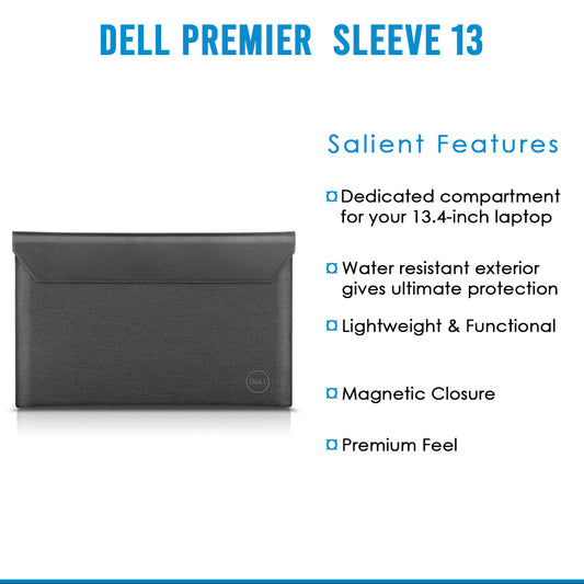 Dell Premier Laptop Sleeve 15 PE1521VX with Water Resistant Exterior and Magnetic Closure