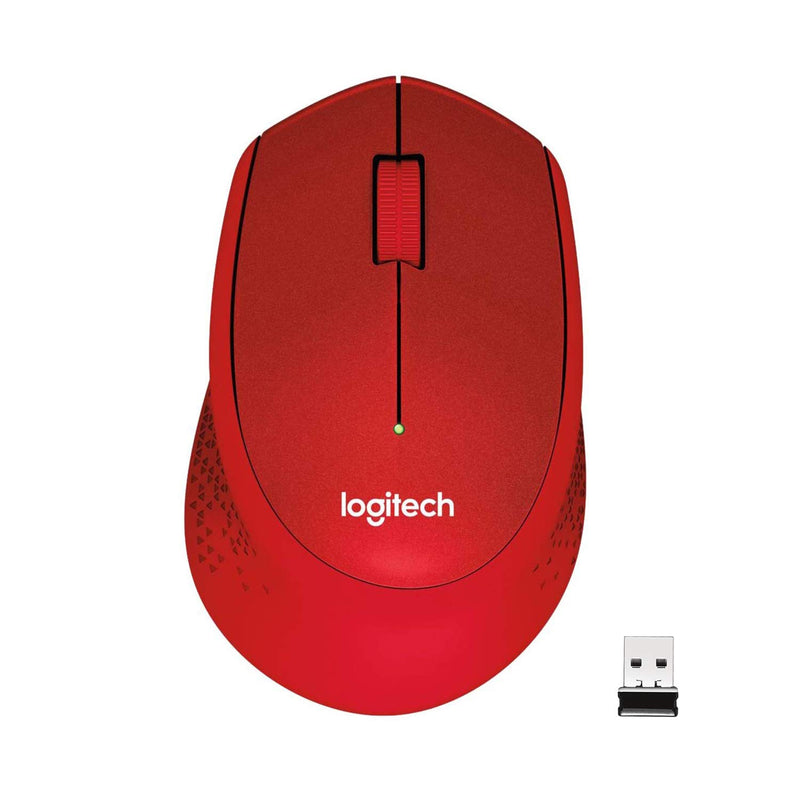 Logitech M331 Silent Plus Wireless Optical Mouse Red with 1000DPI and 2.4 GHz Technology