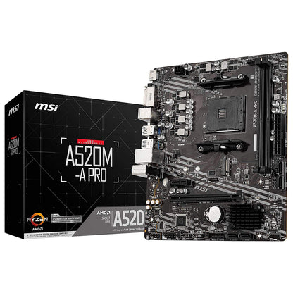 MSI A520M-A PRO AMD AM4 mATX Motherboard with Core Boost and Audio Boost