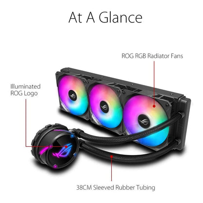 ASUS ROG STRIX LC 360 RGB AIO 360mm Liquid Cooler with Triple 120mm PWM Fans