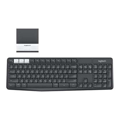 Logitech K375s Multi-Device Wireless Keyboard and Stand Combo with Spill Resistant Design