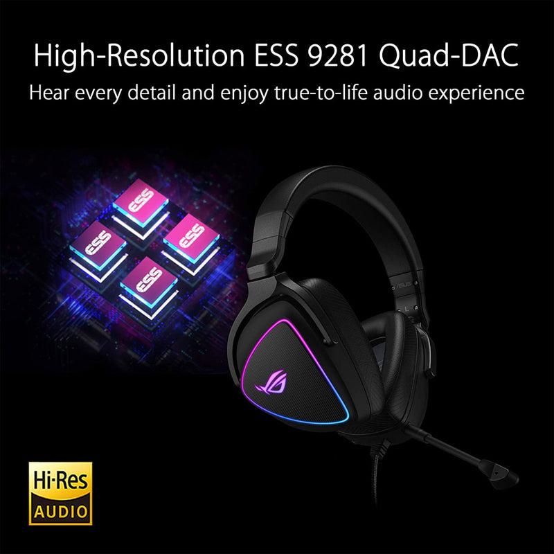 ASUS ROG Delta S Wired Over-Ear RGB Gaming Headset with AI Noise Cancelling Microphone and Volume Control