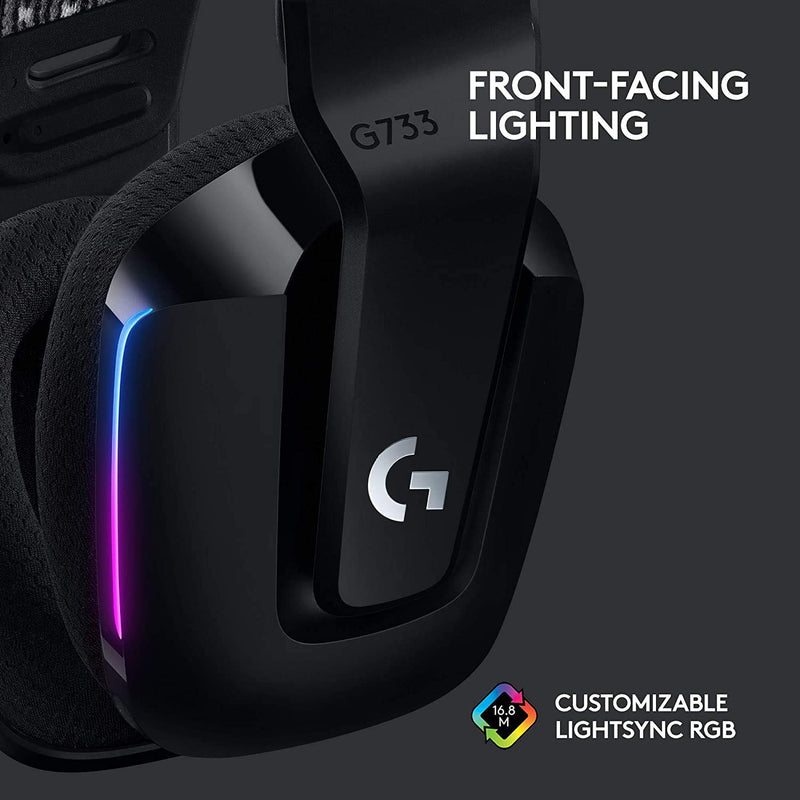 Logitech G733 Lightspeed RGB Wireless Gaming Headphone with PRO-G 40mm Driver and 6mm Boom Microphone