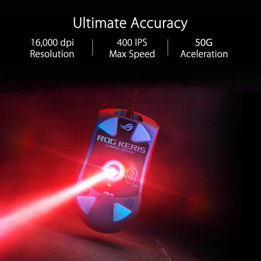 ASUS ROG Keris Wired Optical Gaming Mouse with 16000 DPI 7 Programmable Button and Aura Sync RGB