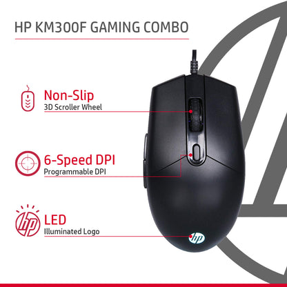HP KM300F RGB Wired Keyboard and Mouse Gaming Combo with Adjustable DPI
