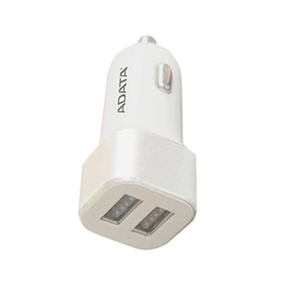 ADATA ADW-CC21 Dual USB Port 2.4A Car Charger with Over-Temperature Protection - White