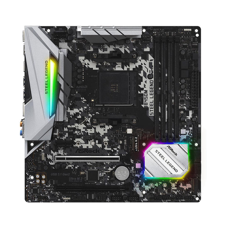 [RePacked] ASRock B450M Steel Legend AMD AM4 Micro-ATX Motherboard with Dual M.2