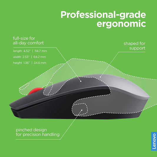 Lenovo 700 Wireless Laser Mouse with 2.4GHz Connectivity 1600 DPI and Ambidextrous Design