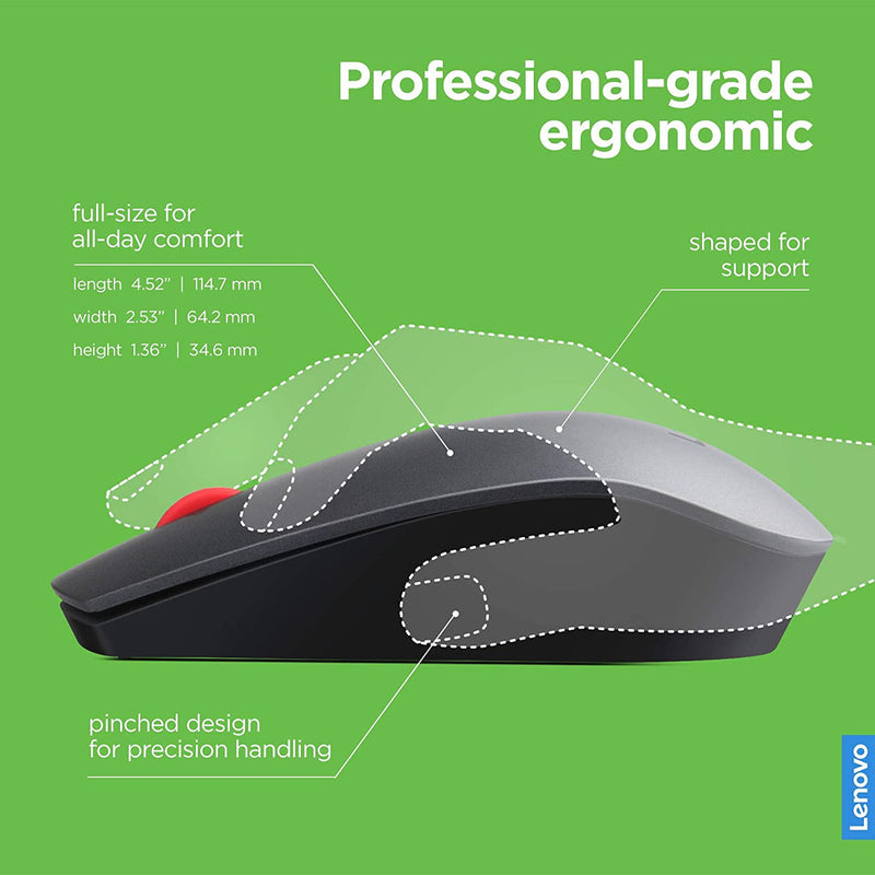 Lenovo 700 Wireless Laser Mouse with 2.4GHz Connectivity 1600 DPI and Ambidextrous Design