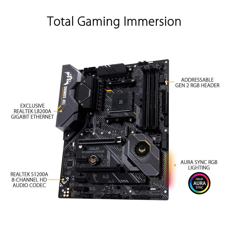 [RePacked] ASUS TUF Gaming X570-Plus AMD AM4 ATX Motherboard with PCIe 4.0 M.2 and Aura Sync