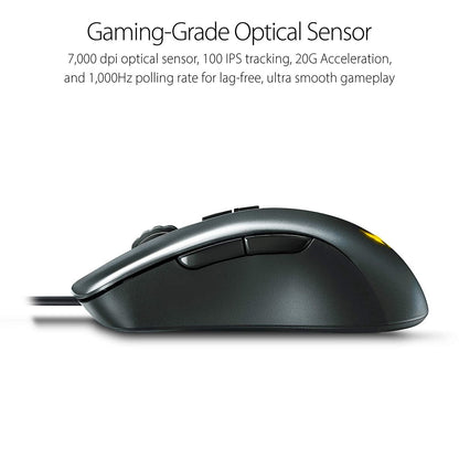 [RePacked] ASUS TUF Gaming M3 Wired RGB Optical Mouse with 7 Programmable Buttons and 7000 DPI