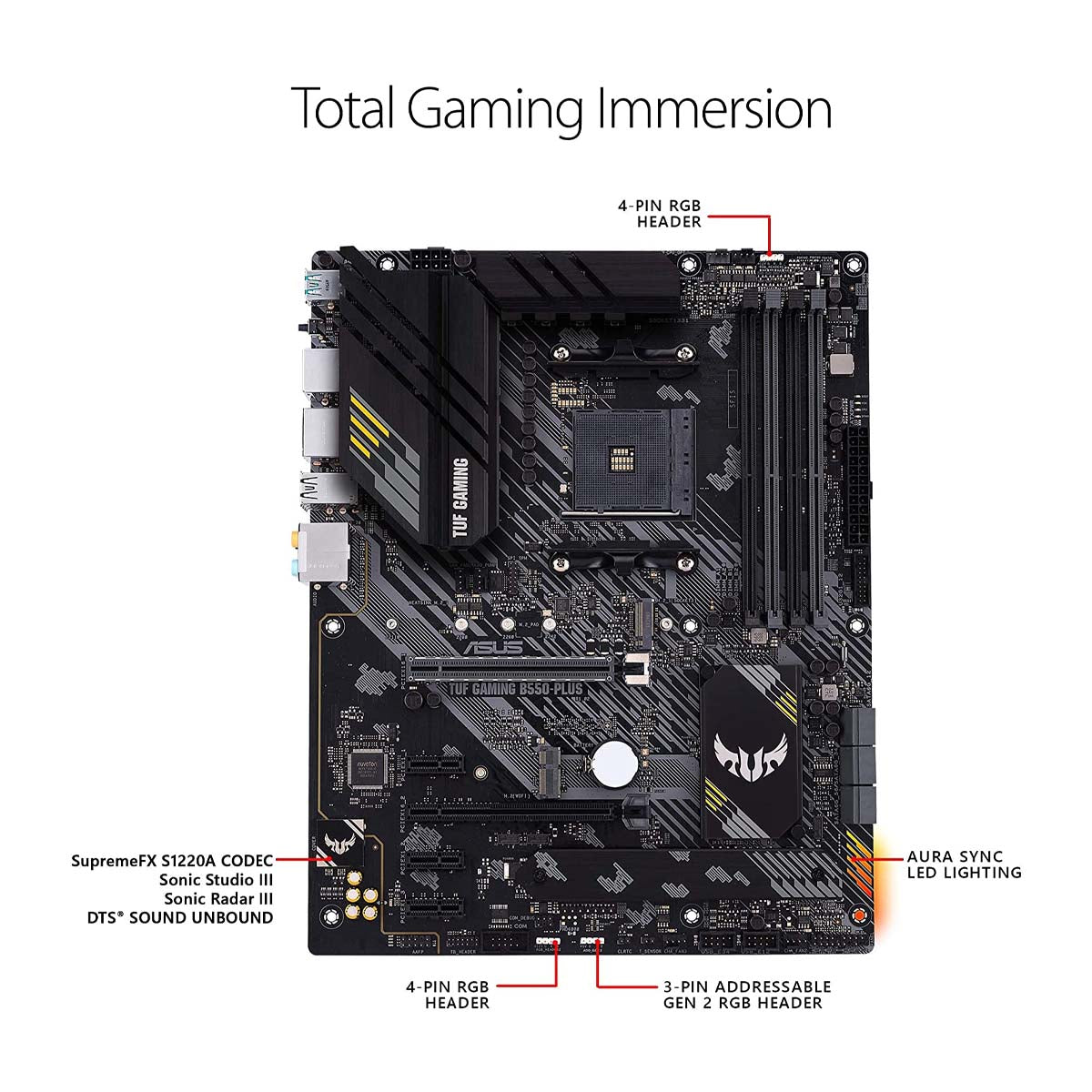Asus B550 TUF गेमिंग B550-Plus AMD AM4 ATX गेमिंग मदरबोर्ड PCIe 4.0 और थंडरबोल्ट 3 के साथ