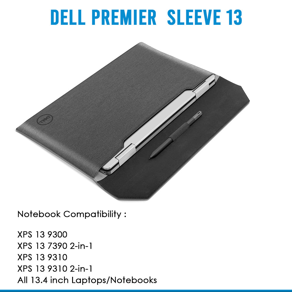 Dell Premier Laptop Sleeve 15 PE1521VX with Water Resistant Exterior and Magnetic Closure