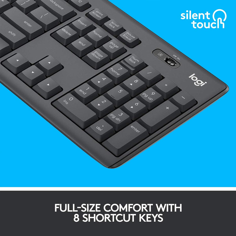 Logitech MK295 Wireless Keyboard and Mouse Combo with Spill Resistant Design and Ultra Long Battery Life