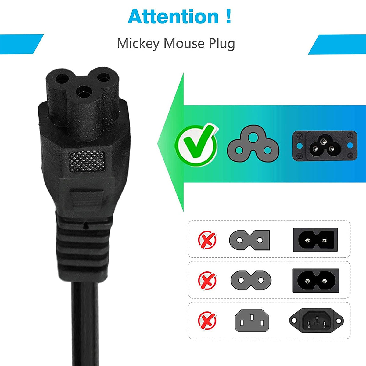 Dell K257C Original Laptop Power Cable Cord with 3-Pin Design and Universal Compatibility