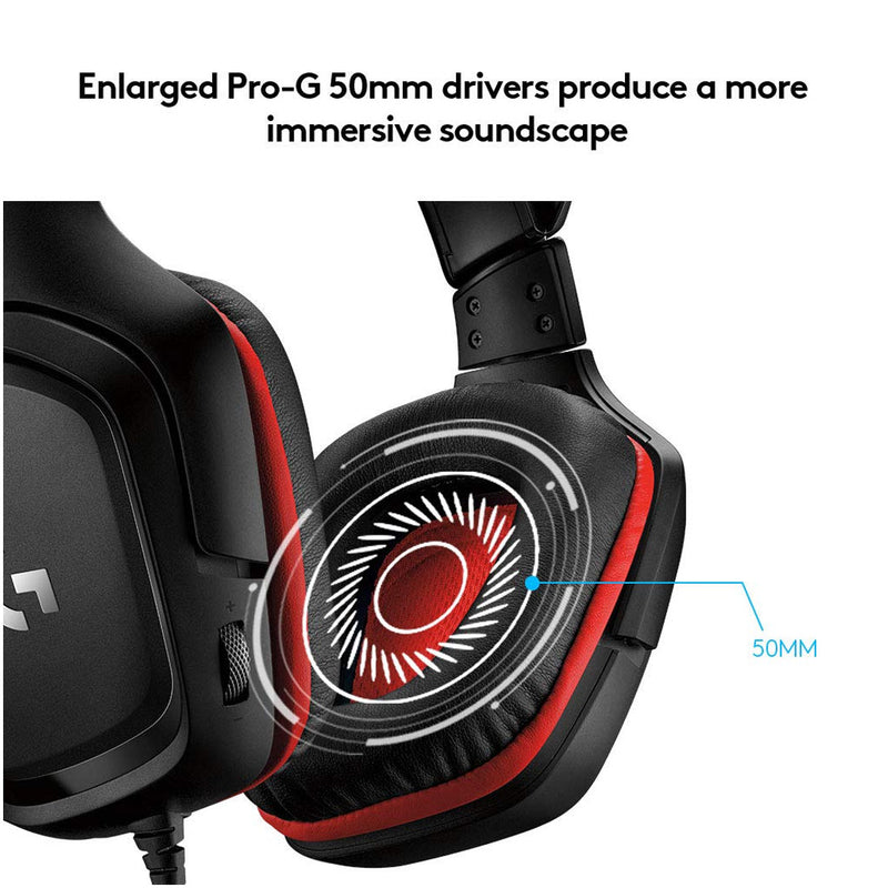 Logitech G331 Over-Ear Gaming Headset with 50mm Audio Driver and Rotatable Boom Microphone