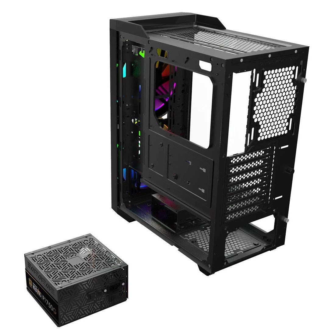 Gamdias APOLLO M1 Mid Tower PC Case Cabinet with Dual 200mm ARGB Pre-Installed Fans and Dust Filter