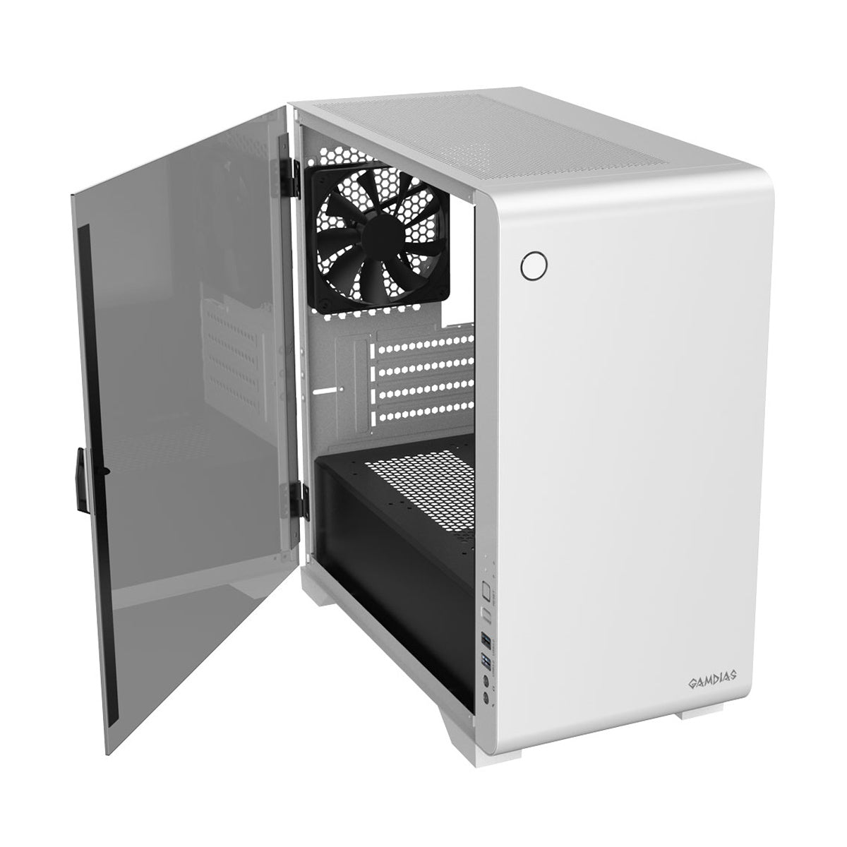 Gamdias MARS E2 Micro-Tower Gaming PC Cabinet with 120mm Fan and Tempered Glass Side Panel