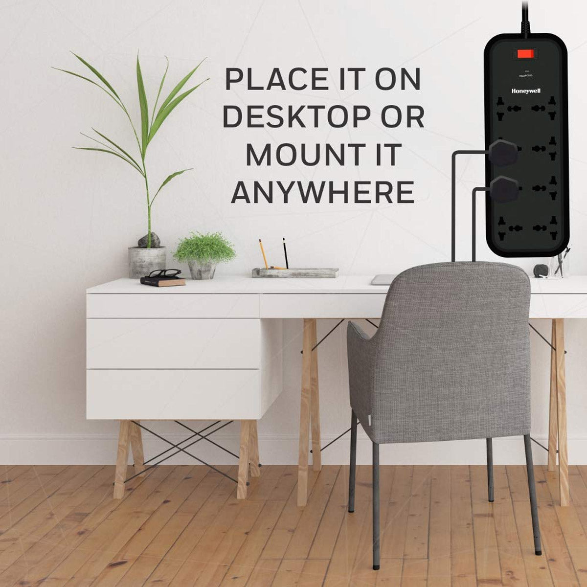 Honeywell 8 Output Surge Protector Extension Cable with Master Switch and LED Indicator